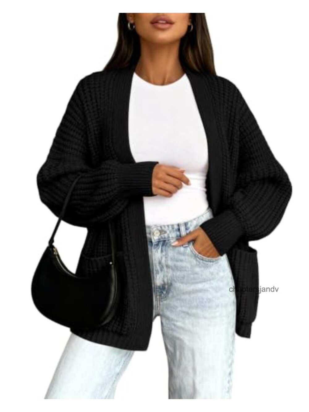 Women's Oversized Chunky Knit Cardigan Sweater with Pockets